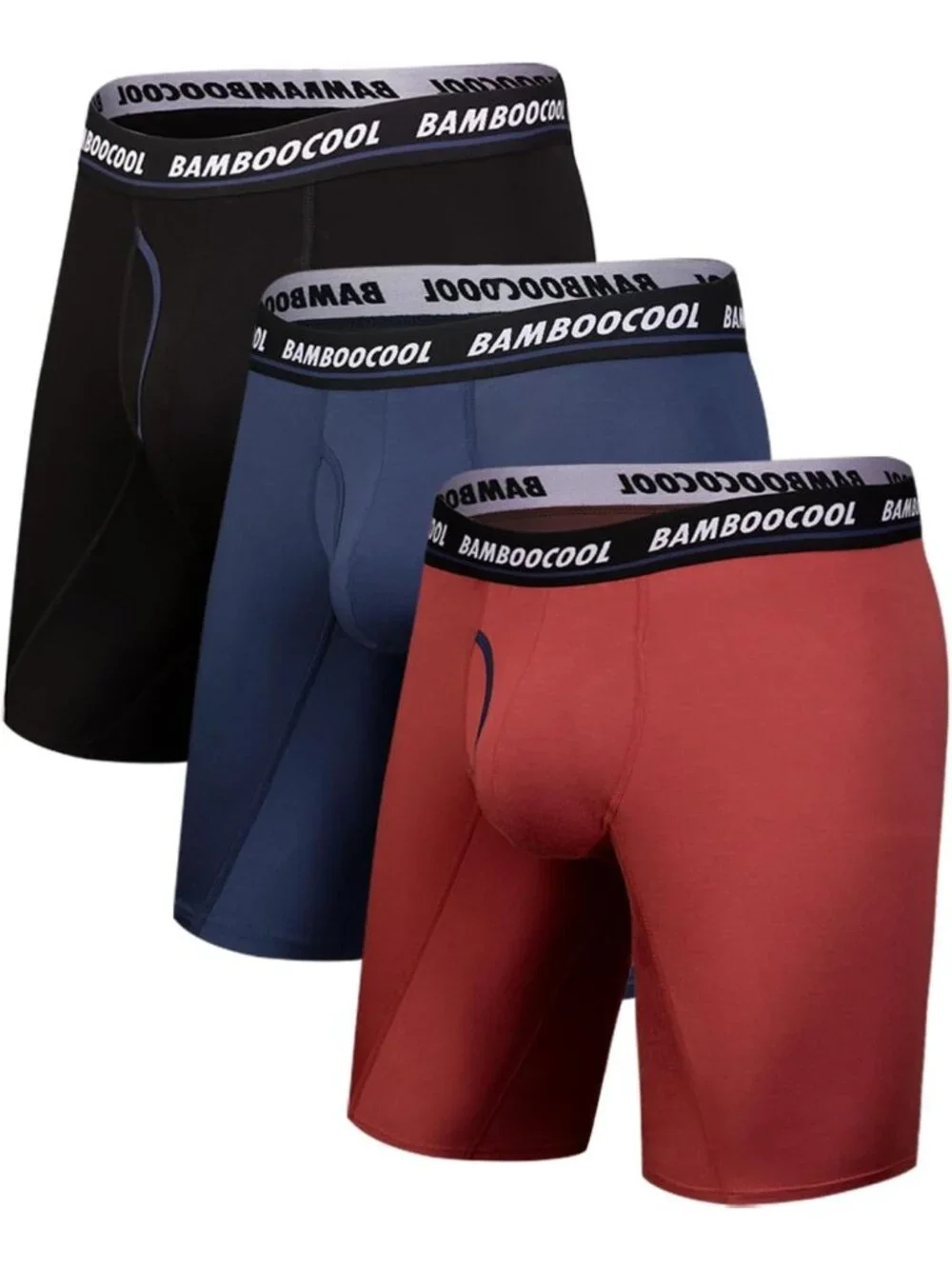 Men's Long Boxer Briefs - Performance Sports Underwear, Comfortable Multi-Pack